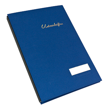 Unterschriftsmappe 20 Fächer Leinen blau 