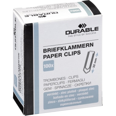 Büroklammer Durable 1210 32mm verzinkt 