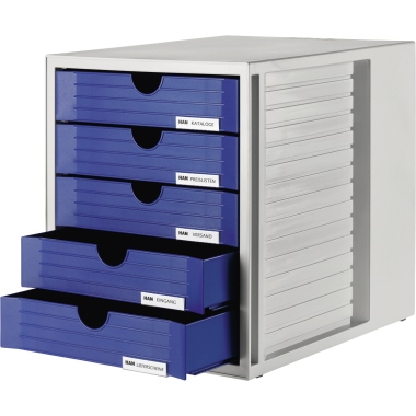 Schubladenbox Han 1450 5 Schubl. blau  Schubladenbox Han 1450 5 Schubl. blau