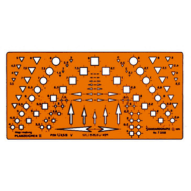 Katasterschablone Standardgraph 7358. Planzeichen Ii