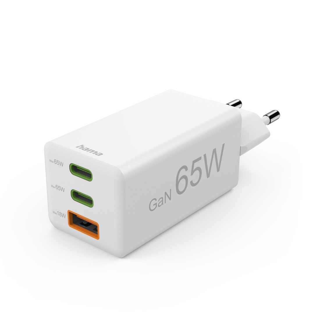 Schnellladegerät Hama 201996 65 W 2X USB-C Pd 1X USB-A Qc weiß