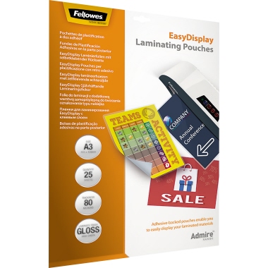 Folientasche Fellowes 5601803 A3 80mic 25 Stück