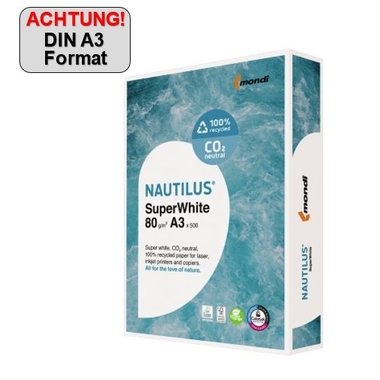 Kopierpapier Nautilus SuperWhite A3 80g Cie 150