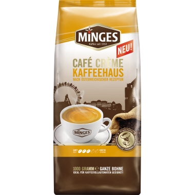 Kaffee Minges Creme Kaffeehaus 1000g Haus , Ganze Bohnen