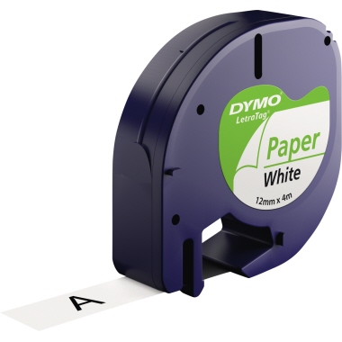 Schriftband Dymo Letra Tag 91220 weiß Papier