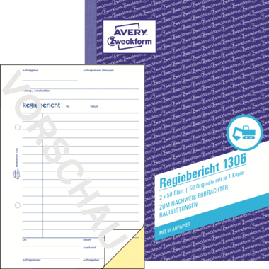 Regiebericht Zweckf. 1306 A5 2x50bl.
