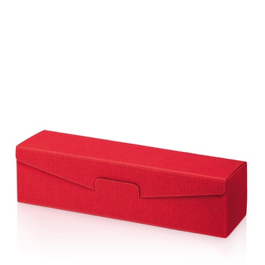 Geschenkkarton 380x95x90mm rot 1er Präsentkarton offene Welle
