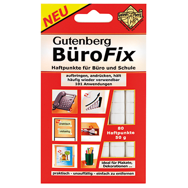 Klebepads Gutenberg Bürofix 99102 weiß Faltschachtel Mit 80 Haftpunkten