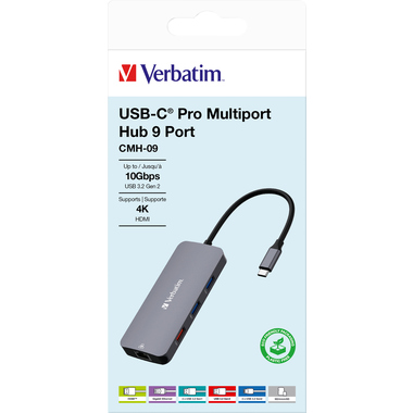 USB-C Hub Verbatim 32152 9-Port USB 3.2 Gen 1 Cmh-09