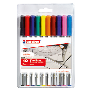 Fineliner Edding 89 0,3mm sortiert 10er Set Fineliner Edding 89 0,3mm sortiert 10er Set