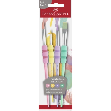 Haarpinsel Castell Softgriff 4er Pastell 