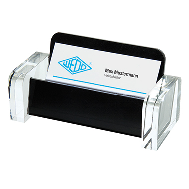 Visitenkartenhalter Wedo 604401 Acryl glasklar/schwarz