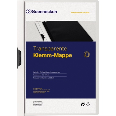 Klemmmappe Soe A4 1-30 Blatt weiß 