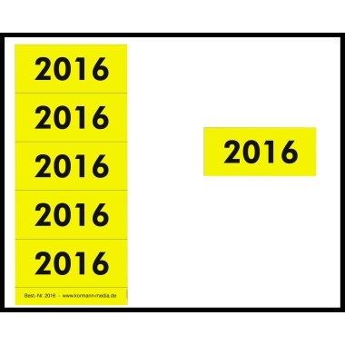 Inhaltsschilder 2016 gelb 100 Stück