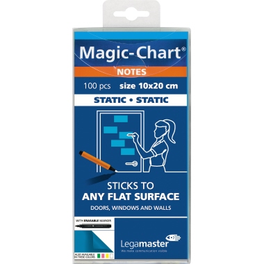 Magicchart Lega 1594 Notes 10x20cm blau Statische Aufladung, Beschreibbar, Beid