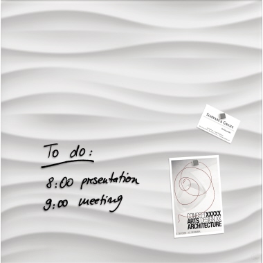 Magnettafel Glas Sigel GL256 White-Wave 48x48cm, Inkl. Superdym-magnete