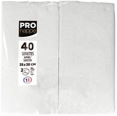 Servietten Pro Nappe 38x38cm weiß Pck. 40 Stk
