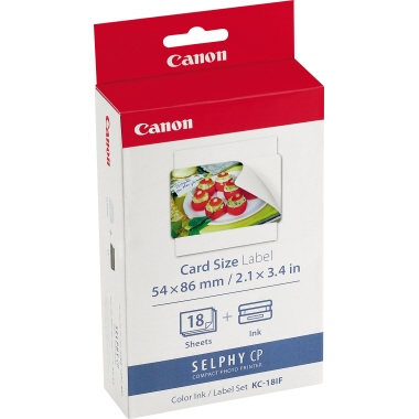 Kartusche Canon KC18IF Tinte+Papier Sticker Kreditkartenformat 54x89mm