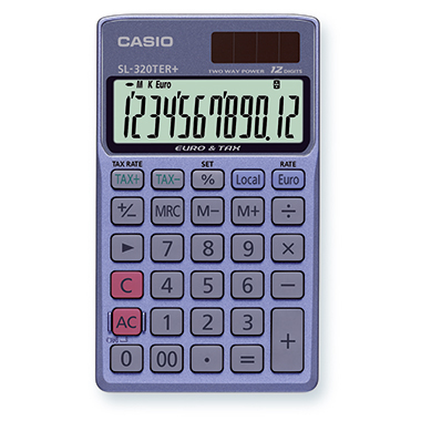 Taschenrechner CASIO SL320TER+ hellblau 12 stellig, Solar