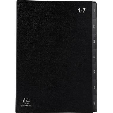 Pultordner Exacompta A4 1-7 schwarz 57007e Hartpappe