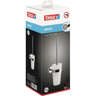 WC Garnitur Tesa Smooz 40316 silber Zum Kleben An Der Wand, Edelstahl,