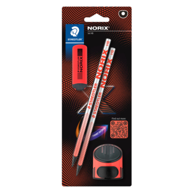 Bleistift Staedtler Norix 181 SBK2-2 HB 2 Bleistifte, 1 Radierer. u. 1 Spitzdose