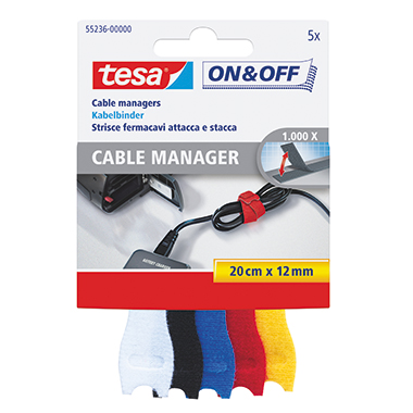 Kabelmanager Tesa 55236 20cmx12mm 5 Stk Bunt Wiederablösbar