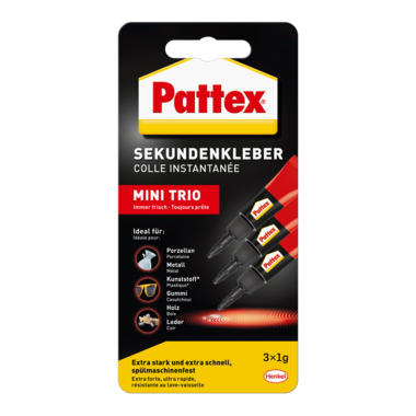 Klebstoff Pattex PSMT3 4g Sekundenkleber Mini Trio