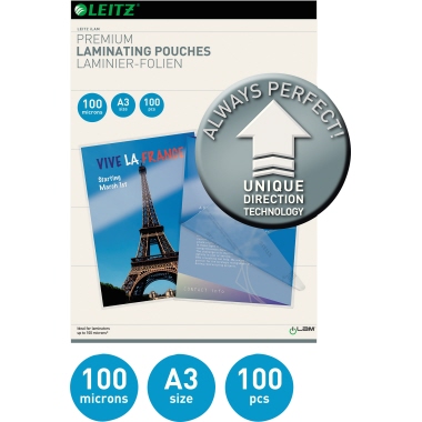 Folientasche LEITZ A3 303X426mm 100my glasklar 100 St/Pack Udt