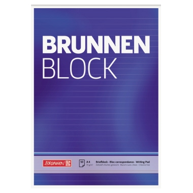 Schreibblock BRUNNEN 52727 A4 50 Blatt liniert 
