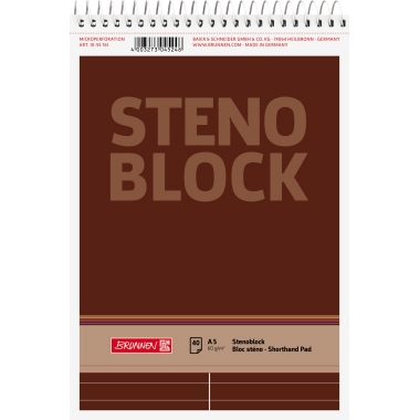 Stenoblock A5 40Bl. holzfrei mit Strich Tellinie