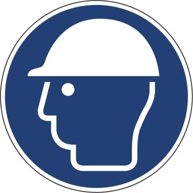 Hinweisschild Kopfschutz benutzen Iso7010/m014 rund 200mm Pvc