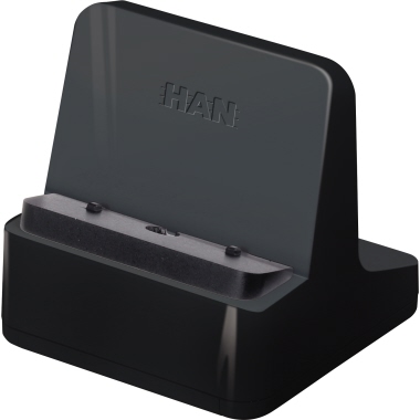 Smartphoneständer HAN 92130 Smart schw Schwarz, 72x72x74mm, F. Ph. Bis 10mm St.
