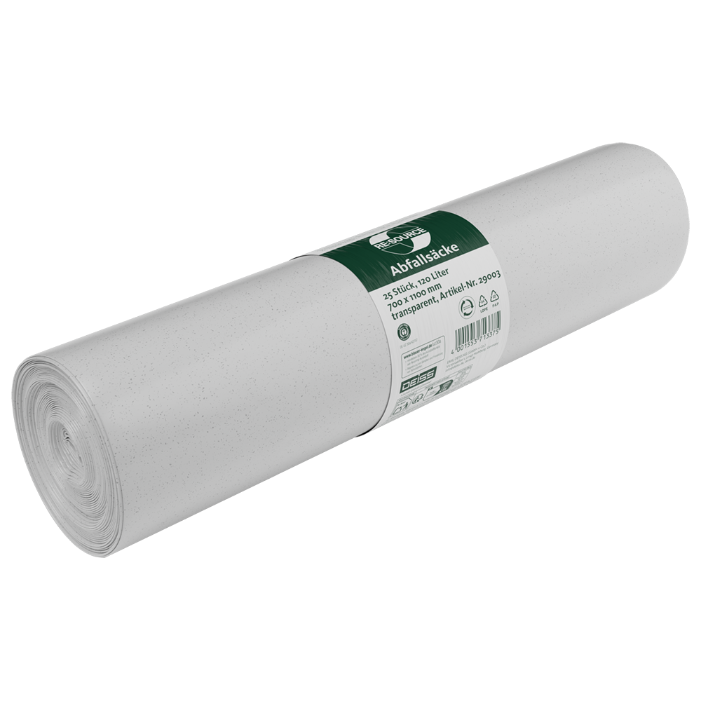 Müllsack Deiss 120L 700x1100mm transpar. Typ 60
