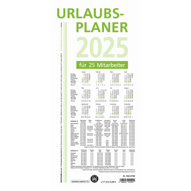 Urlaubsübersicht Zettler 992-0700 16M/1S 