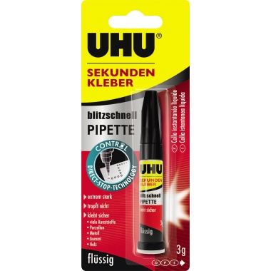 Klebstoff Uhu Sekundenkleber 45570 3g 
