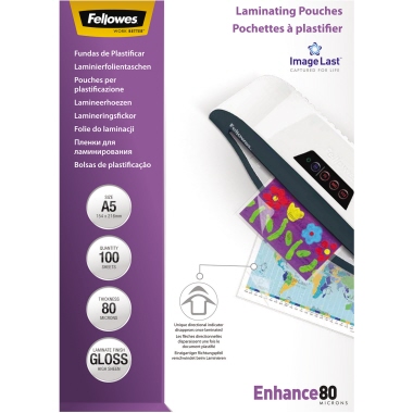 Folientasche Fellowes A5 80my glänz. 