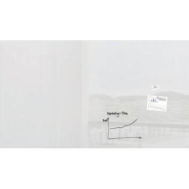 Magnettafel Glas Sigel GL235 weiß 2400x1200x18mm, Inkl. Zwei Starker Super