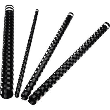 Plastikbinderücken 8mm 21 Ringe schwarz 