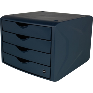 Schubladenbox Helit H6429534 A4 4F dblau chameleon