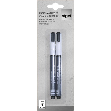 Kreidemarker Sigel BA178 abwischbar weiß 1-2mm