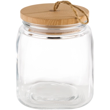 Vorratsglas APS Woody 14x14cm 2L Glas m. Holzdeckel