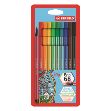 Faserschreiber Stabilo 6810/PL 10er Etui 1mm