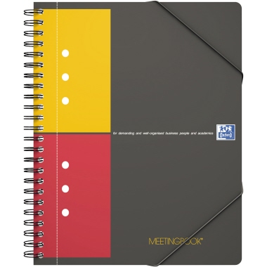 Meetingbook Oxford A5 50Bl. kariert ,80g, 10fach Gelocht,gummizugmappe,spira
