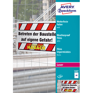 Kopierfolie Zweckf. 3487 A4 130my weiß 