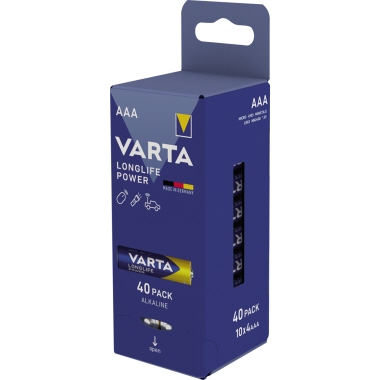 Batterie Varta Alkaline AAA LR03 1.5V Longlife Power Box 40 Stück
