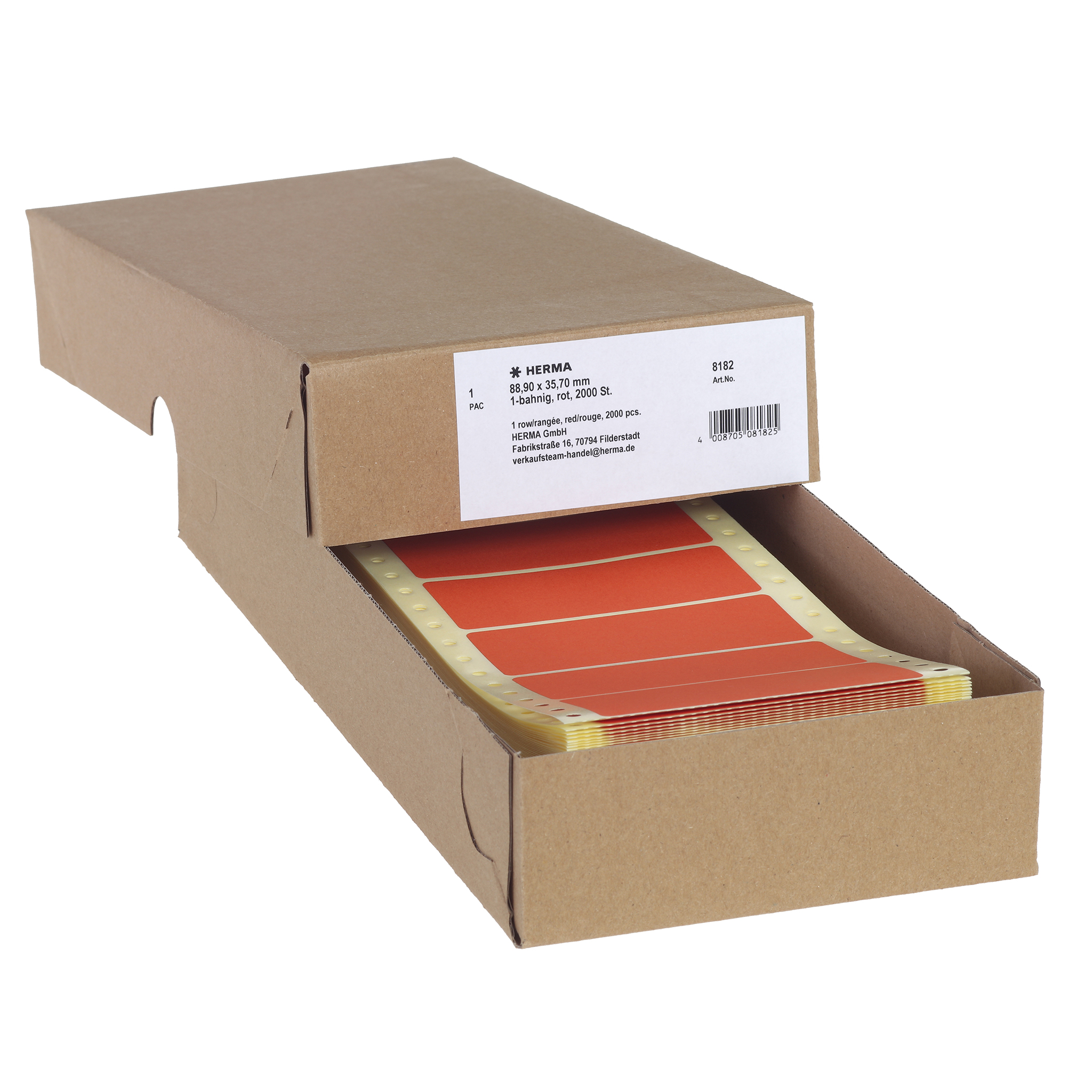 Etikett Herma 8182 88,9x35,7mm rot 