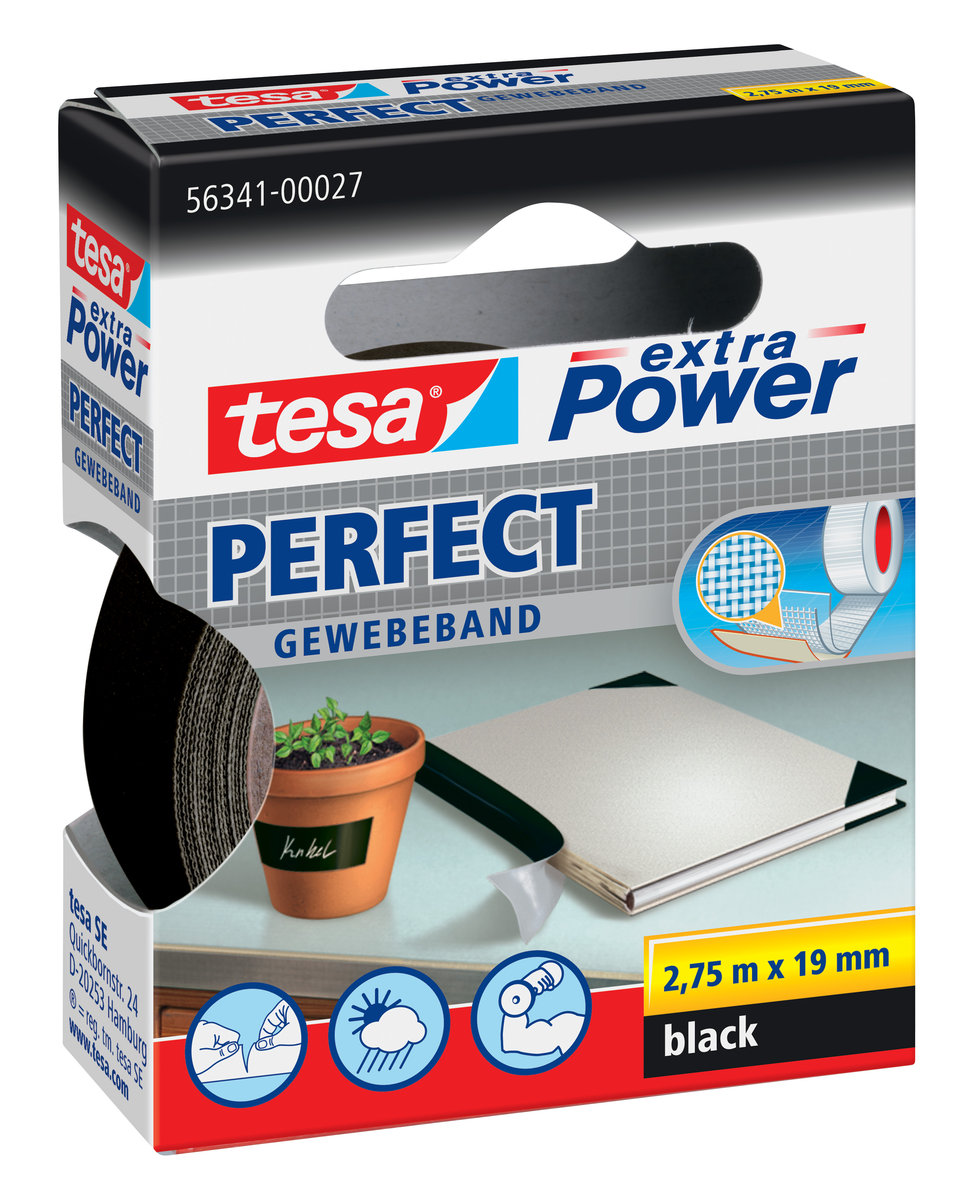 Gewebeband Tesa 56341 2,75mx19mm schwarz