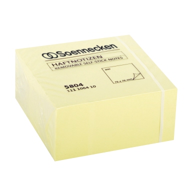 Haftnotizwürfel Soe 5804 76x76mm gelb 400 Blatt