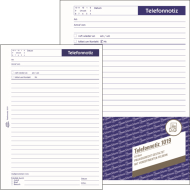 Telefonnotiz Zweckf. 1019 A5 